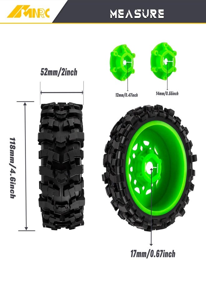 NMNRC Plastic RC Short Course Truck Wheels and Rubber Tires & 12MM 14MM 17MM Hex Kit for 1/10 Arrma Senton Slash 4×4 2WD for Axial Losi Series Upgrade Part Green - Image 5